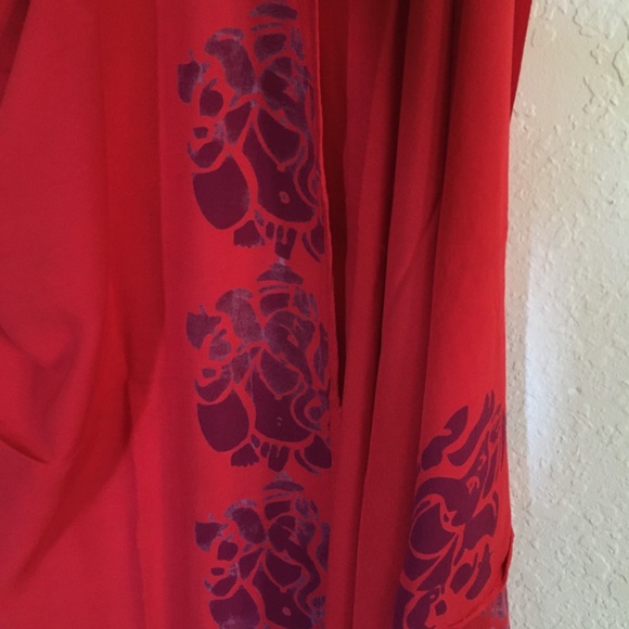 Casual Movements Sarong Wrap beach cover up bright red. - Picture 4 of 10